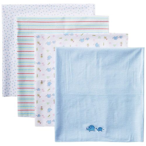  Spasilk Unisex Baby 4 Pack 100% Cotton Flannel Receiving Blanket