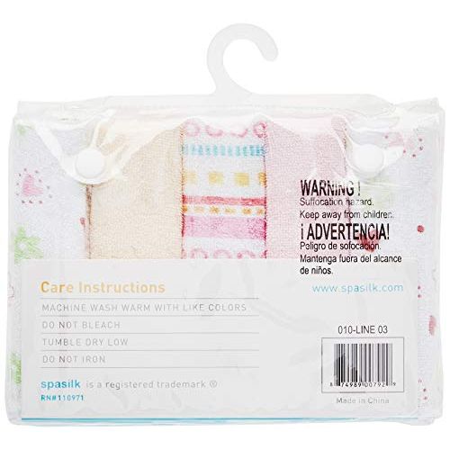  [아마존베스트]Spasilk Washcloths, Pink Stripes, 10 Count