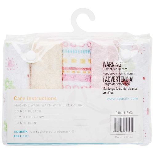  [아마존베스트]Spasilk Washcloths, Pink Stripes, 10 Count