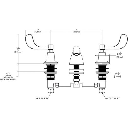  Speakman SC-3044-LD-E Commander 8 in. Widespread Lavatory Faucet, Polished Chrome