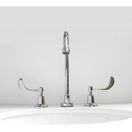  Speakman SC-3004-8-LD-E Commander Gooseneck 8 in. Widespread Lavatory Faucet, Polished Chrome