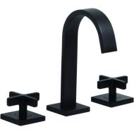 Speakman, Matte Black CD521MB Lura 8 Widespread Bathroom Faucet with Cross Handles and Pop-Up Drain Assembly
