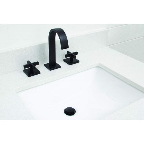  Speakman, Matte Black CD521MB Lura 8 Widespread Bathroom Faucet with Cross Handles and Pop-Up Drain Assembly