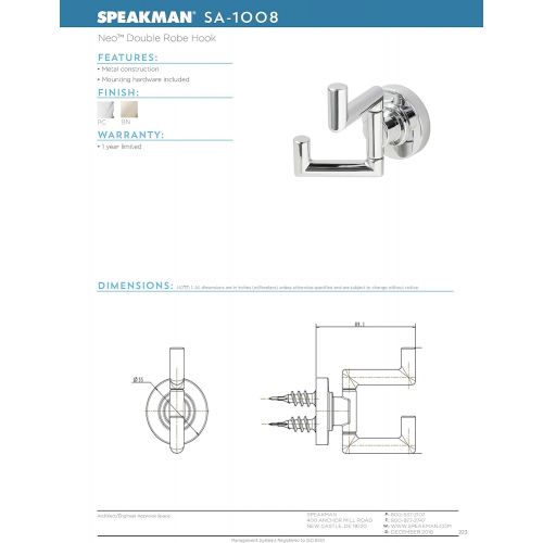  Speakman SA-2003 Neo Towel Rack, Polished Chrome