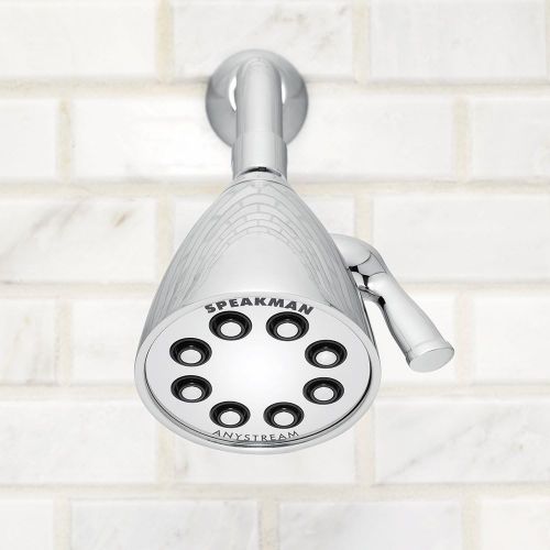  Speakman S-2251 Signature Icon Anystream High Pressure Adjustable Solid Brass Shower Head, Polished Chrome