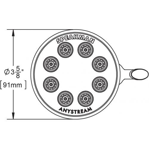  Speakman S-2251 Signature Icon Anystream High Pressure Adjustable Solid Brass Shower Head, Polished Chrome