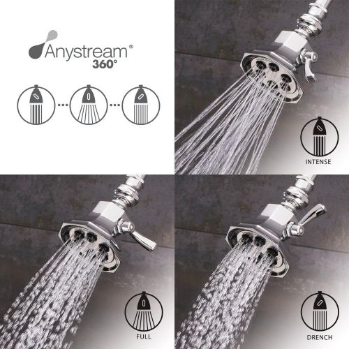  Speakman S-2255-BN Vintage Anystream High Pressure Adjustable 2.5 GPM Solid Brass Shower Head, Brushed Nickel