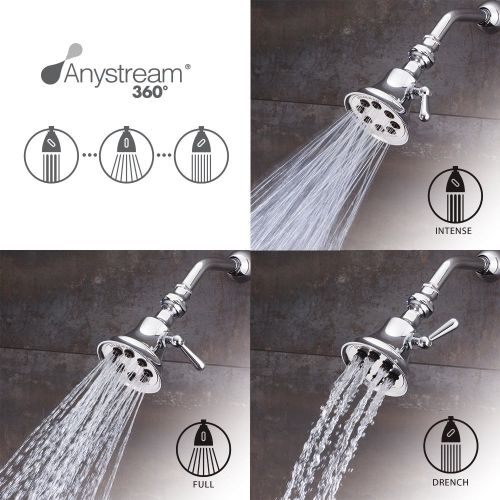  Speakman S-3015 Retro Anystream Solid Brass High Pressure Adjustable Shower Head, Polished Chrome