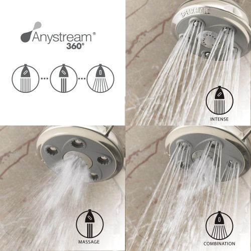  Speakman VS-232007 Napa Anystream 2-Way Shower Combination, 2.5 GPM, Polished Chrome