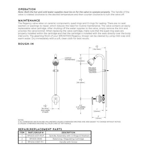  Speakman S-1496-AF Sentinel Mark II Shower Valve Combination with Cross Handle  Indoor/Outdoor Shower Hardware  Pressure Balance Exposed Shower Valve