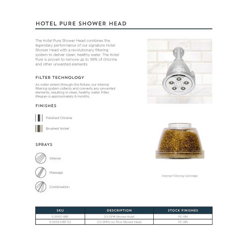  Speakman S-2005-HBFBN Hotel Pure Anystream High Pressure Shower Head-2.5 GPM Adjustable Showerhead with Filter, Brushed Nickel