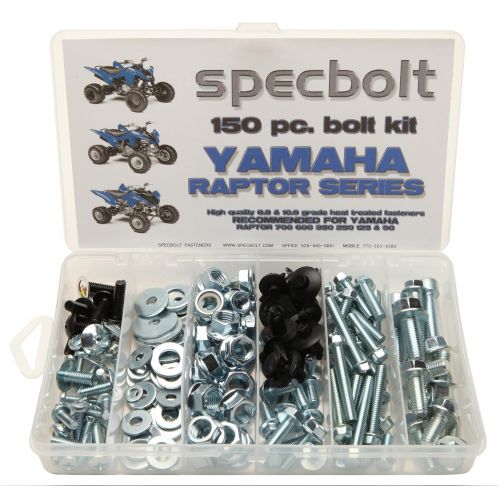  150pc Specbolt Yamaha Raptor 600 660 700 Bolt Kit for Maintenance & Restoration OEM Spec Fasteners ATV Quad Also Good for 80 90 125 250 350