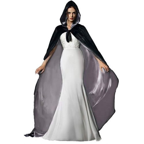  Special Bridal Long Unisex Velvet Capes with Hood Adult Halloween Christmas Cosplay Costume Cloaks