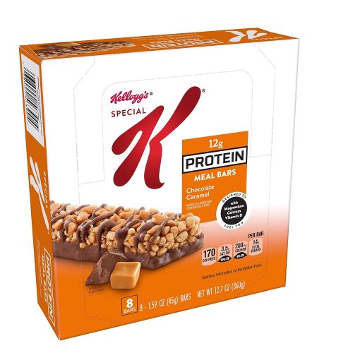  Kelloggs Special K Protein Meal Bars, Chocolate Caramel, Bulk Size, 48 Count (Pack of 6, 12.7 oz Trays)