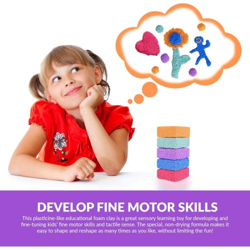  [아마존베스트]Special Supplies Fun Foam Modeling Foam Beads Play Kit, 5 Blocks Children’s Educational Clay for Arts Crafts Kindergarten, Preschool Kids Toys Develop Creativity, Motor Skills