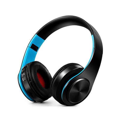  Special- Love Headphones Bluetooth Headset Earphone Wireless Headphones Stereo Foldable Sport Earphone Microphone Headset Handfree MP3 Player,Black Blue