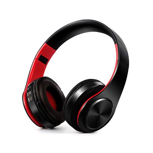  Special- Love Headphones Bluetooth Headset Earphone Wireless Headphones Stereo Foldable Sport Earphone Microphone Headset Handfree MP3 Player,Black Red