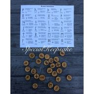 SpecialKeepsake15 Pyrographed Wooden English Holly Wood Handmade Runes Rune Binding Set x24 With Bag & Information Sheet Healing Witchcraft Pagan Spiritual