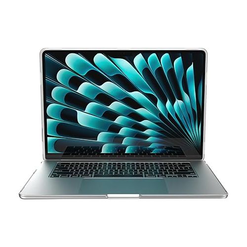 Speck SmartShell MacBook Air 15 Inch (2023) Case - Ultra-Thin Scratch-Resistant Hard Shell Case - Clear/Sweater Grey