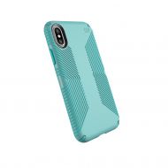 Speck Products Compatible Phone Case for Apple iPhone XS and iPhone X, Presidio Grip Case, Surf Teal/Mykonos Blue