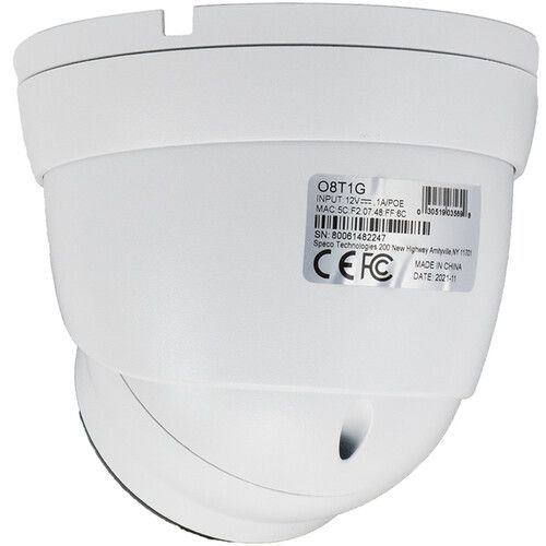  Speco Technologies O8ST1 8MP Outdoor Network Turret Camera with Night Vision