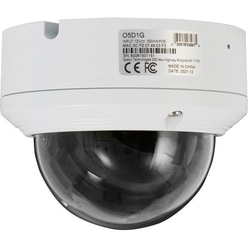  Speco Technologies O5D1G 5MP Outdoor Network Dome Camera with Night Vision