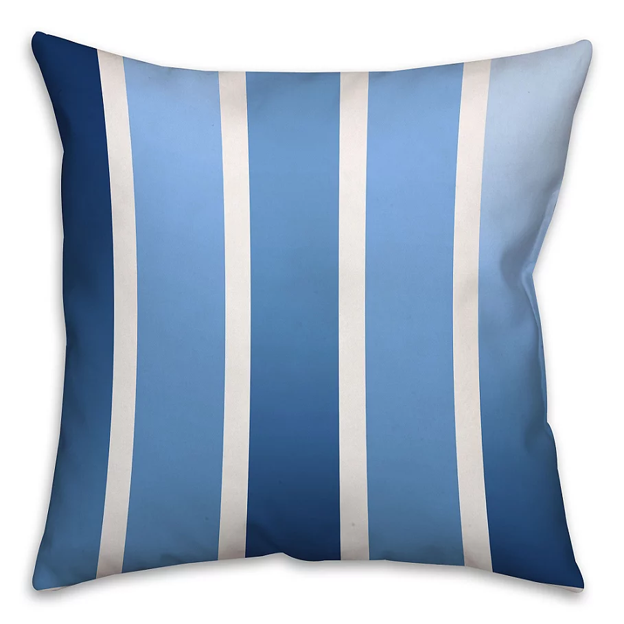 스펙트럼 Spectrum Stripes Throw Pillow in Navy