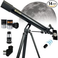 SpectrumOI Telescope for Adults and Kids 8-12 - 80mm Aperture Refractor Telescope for Astronomy Enthusiast AZ Mount with fine Adjustment, Phone Adapter, Wireless Control