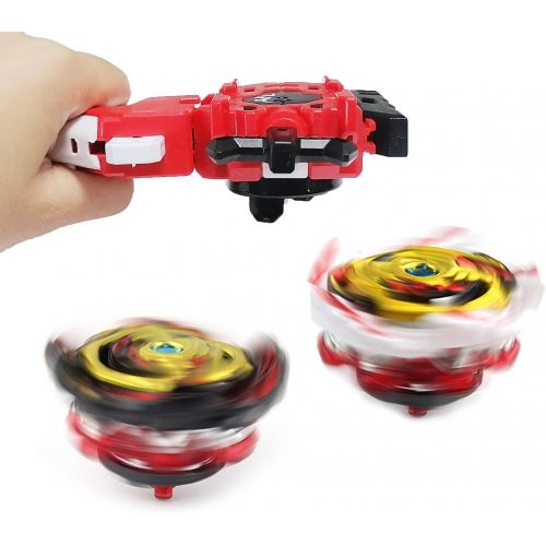  [아마존베스트]Speder Beyblades Launcher and Grip , Battling Burst String Launcher Gyro Light Sparking Left&Right LR Spin Top Compatible with All Bey Burst Series Bey Battling Beyblades(Red)