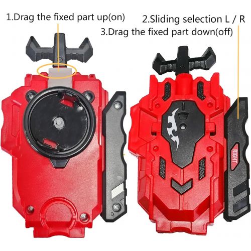  [아마존베스트]Speder Beyblades Launcher and Grip , Battling Burst String Launcher Gyro Light Sparking Left&Right LR Spin Top Compatible with All Bey Burst Series Bey Battling Beyblades(Red)