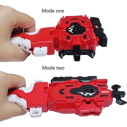  [아마존베스트]Speder Beyblades Launcher and Grip , Battling Burst String Launcher Gyro Light Sparking Left&Right LR Spin Top Compatible with All Bey Burst Series Bey Battling Beyblades(Red)