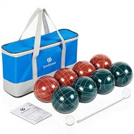 SpeedArmis Bocce Ball Set, 90mm Retro Resin Bocce Game Set for Teens/Adults/Family ,with Portable Carry Bag for Backyard/Lawn/Beach/Outdoor (Red and Green)