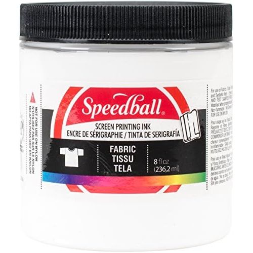  Speedball Art Products Fabric Screen Printing Ink, 8 Fl. oz, White