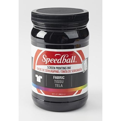  Speedball Art Products Speedball Fabric Screen Printing Ink, Black (4600), 32 Fl. oz,