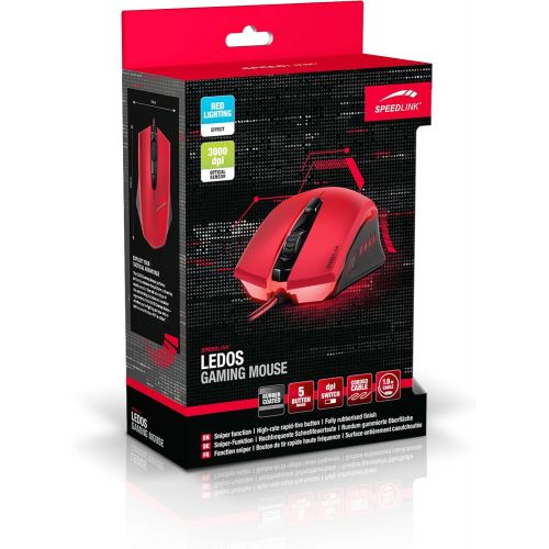  Speedlink LEDOS Gaming Mouse - 5 Buttons Gamer Mouse for PC / Computer - (laser sensor, up to 3000 dpi - dpi switch for quick sensitivity change - sniper button, rapid fire button)