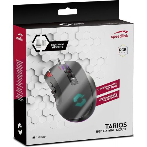  SPEEDLINK TARIOS RGB Gaming Mouse, 12 Buttons + 24,000dpi Sensor