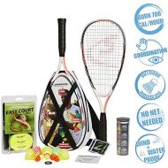 Speedminton S900 Set - Original speed badminton  crossminton Professional set with 2 carbon rackets incl. 5 Speeder, playing field, bag