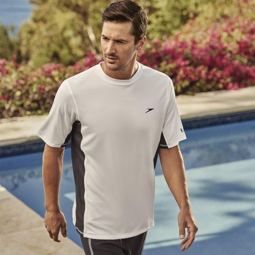 스피도 Speedo Mens Longview Short Sleeve Swim Tee