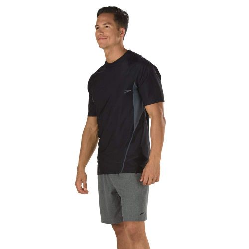 스피도 Speedo Mens Fitness UV Protection Rashguard Swim Shirt