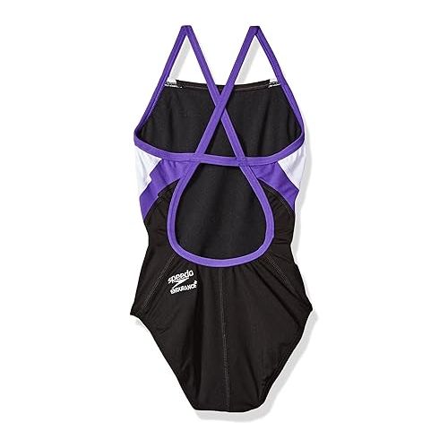 스피도 Speedo Girls' Swimsuit One Piece Endurance+ Cross Back Solid Youth Team Colors