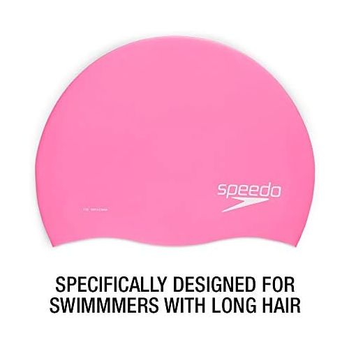 스피도 Speedo Unisex-Adult Swim Cap Silicone Long Hair