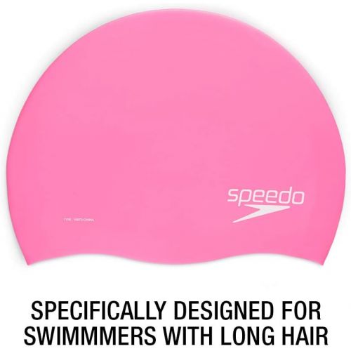 스피도 Speedo Unisex-Adult Swim Cap Silicone Long Hair