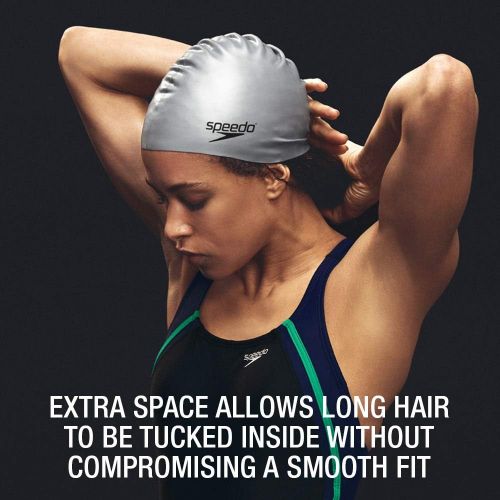 스피도 Speedo Unisex-Adult Swim Cap Silicone Long Hair