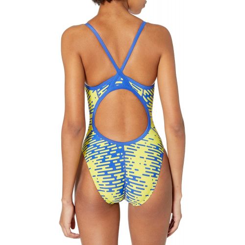 스피도 Speedo Womens Swimsuit One Piece PowerFlex Flyback Printed Adult Team Colors