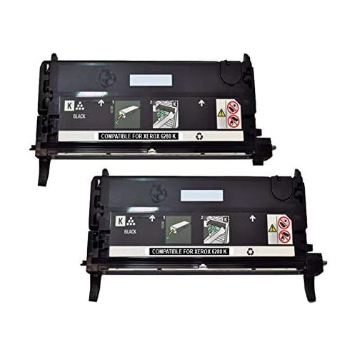  SpeedyToner SPEEDY TONER XEROX 6280 Remanufactured Black High Yield Capacity Laser Toner Cartridges Replacement Use for Xerox 106R01395 Phaser 6280, Set of 2