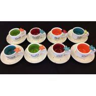 Speeglecreations Bright Colored Child size Personalized tea cup and saucer party favors