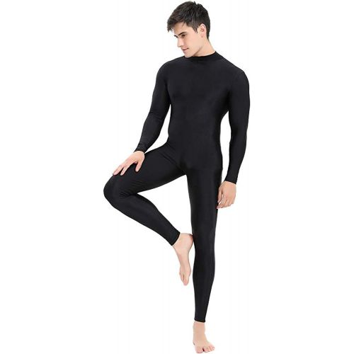  Speerise Mens Turtleneck Spandex Long Sleeve Unitard Bodysuit Dancewear