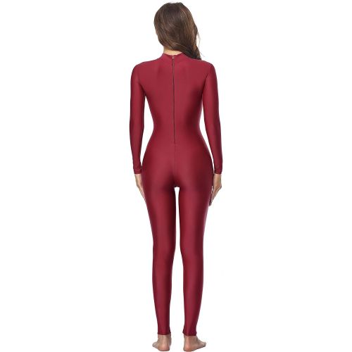  Speerise Adult High Neck Zip One Piece Unitard Full Body Leotard