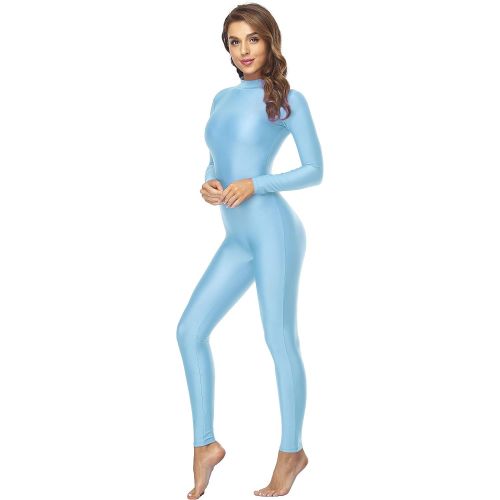  Speerise Adult High Neck Zip One Piece Unitard Full Body Leotard