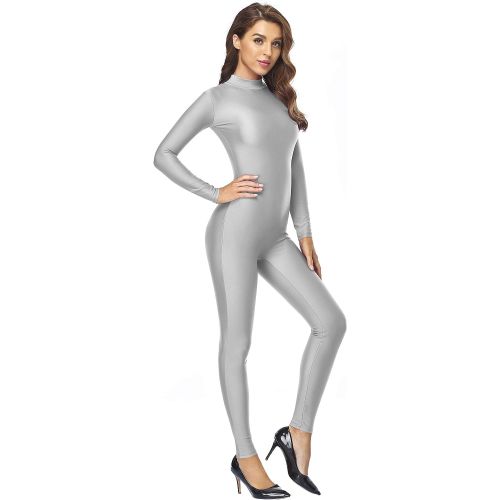  Speerise Adult High Neck Zip One Piece Unitard Full Body Leotard